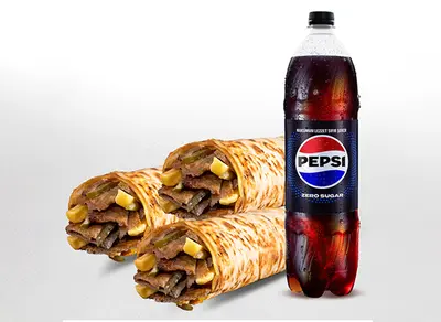 3'lü Et Döner Large Dürüm Menü